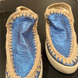 Mou Blue and Cream Slip-On Shoes